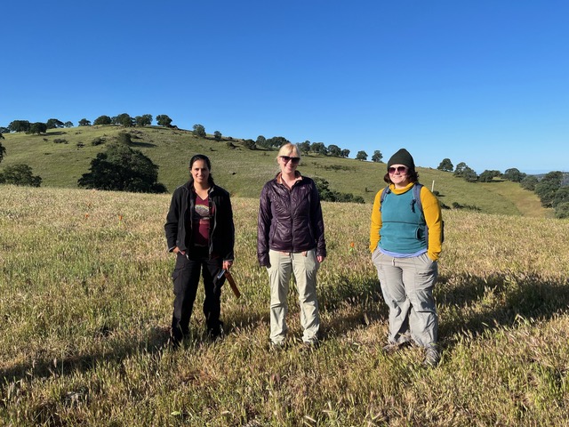 Chhaya, Lauren Shoemaker, and Annaliese in the field